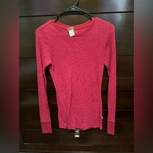 Chic Red Long Sleeve Women's Top